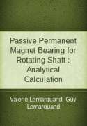 Passive Permanent Magnet Bearing for Rotating Shaft : Analytical Calculation